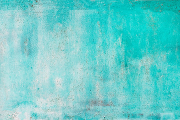 Vintage texture of old turquoise wall