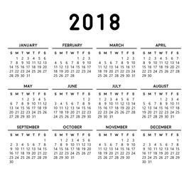 Calendar 2018