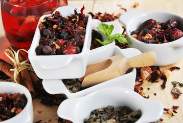 Mixed types of teas
