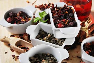 Sweet smelling fruit tea with berries