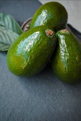 Green ripe avocados ready to eat