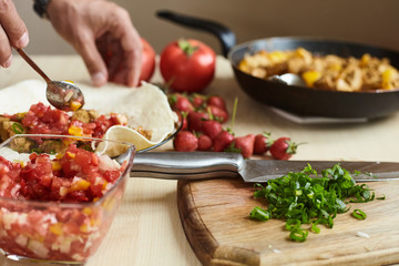 Cooking tacos