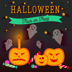 Set of halloween flat icons.