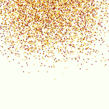 Vector realistic isolated golden confetti on the transparent background. Concept of happy birthday, party and holidays.