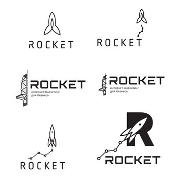 Vector black rocket logo