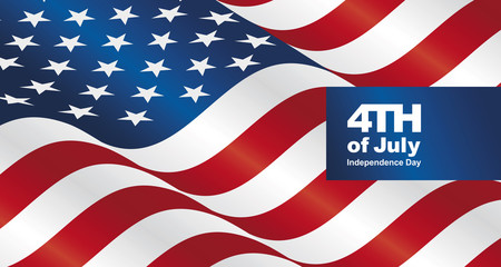 USA flag 4th of july landscape greeting card - obrazy, fototapety, plakaty