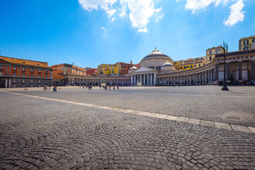 Fototapeta na wymiar Scenic view of Piazza Plebiscito in Naples