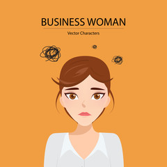 Business woman to angry. Unhappy emotion face. Illustration vector of cartoon.