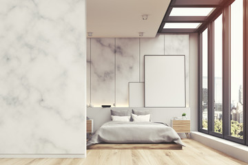 Marble bedroom interior, toned