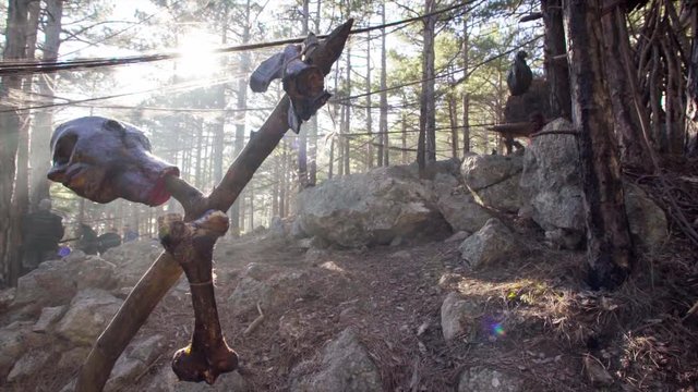 Dead man head on pike