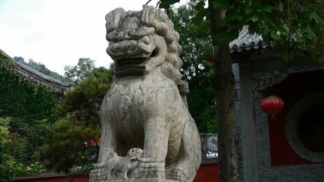 Temple stone lion,Historical monuments.