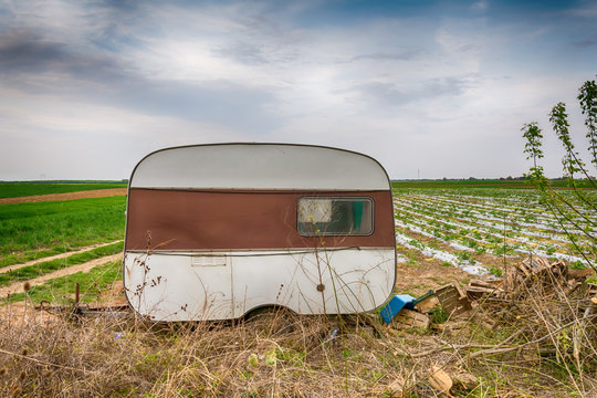 Abandoned caravan