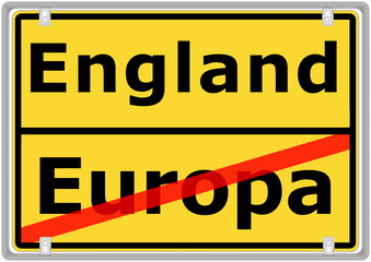 Schild: England vs. Europa