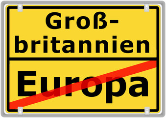 Schild: Gro&szlig;britanien vs. Europa