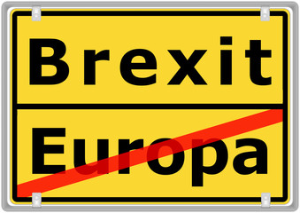 Schild: Brexit vs. Europa