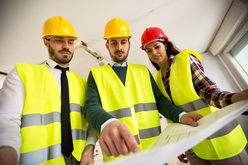 Group of architects working on a project