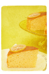 aged card with cake