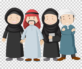 Muslim people on transparent background