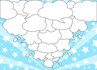 飛び出す　吹き出し　星