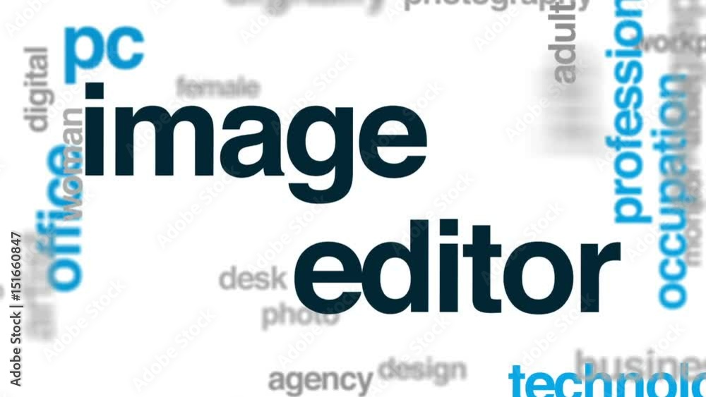 Poster image editor animated word cloud, text design animation.