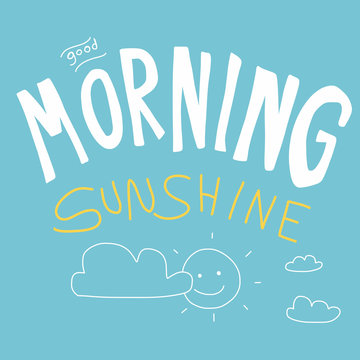 Good morning sunshine vector illustration kid drawing style