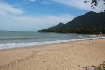 Fototapeta na wymiar Damai beach and South China Sea. Borneo Malaysia.