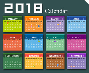 Vector 2018 calendar background
