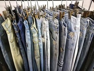 Fototapeta premium The Secondhand clothes in the market