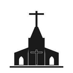 church icon vector illustration. Christian worship church.