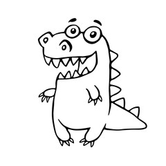 Cartoon friendly dragon. Vector illustration.