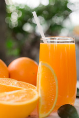 Freshly squeezed orange juice, close-up