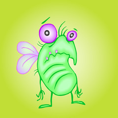 cute unhappy fly. vector illustration.