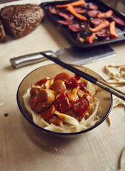 Cooked noodles