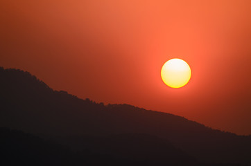 Sunset and mountains