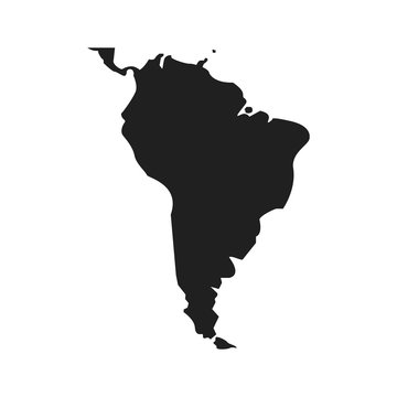 Map South Latin America. Design Isolated Vector Illustration