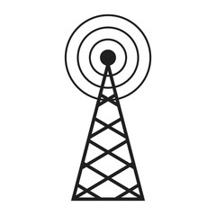 Fototapeta na wymiar radio, antenna sending signal icon. wireless technology. vector illustration.