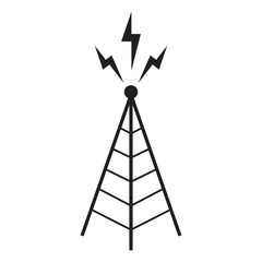 radio, antenna sending signal icon. wireless technology. vector illustration.
