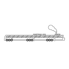 locomotive train passenger transport travel line vector illustration