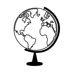 earth globe. 3d world planet. concept of route, landmark, adventure, explore, travel. vector illustration.