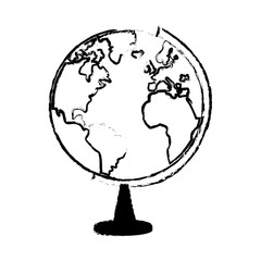 earth globe. 3d world planet. concept of route, landmark, adventure, explore, travel. vector illustration.
