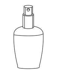 elegant female perfume, glamour aroma conatiner. outline