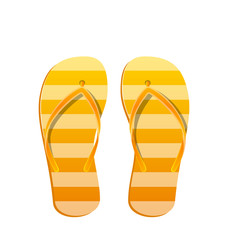 Pair Flip Flops Isolated on White Background