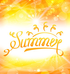 Summer Abstract Background with Text Lettering, Sun and Lens Flare