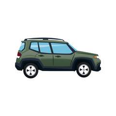 green suv car vehicle luxury compact image vector illustration