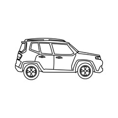 suv car automobile power motor outline vector illustration