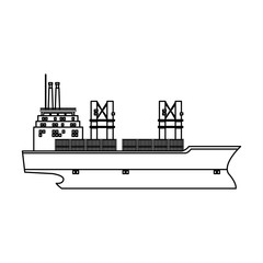 Obraz premium cargo ship containers export cranes industrial vector illustration