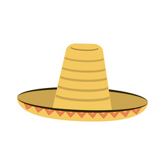 mexican straw hat icon image vector illustration design 