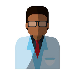 dark skin male medical doctor icon image vector illustration design 