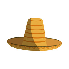 mexican straw hat icon image vector illustration design 