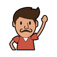 hipster man character icon image vector illustration design 